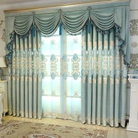 embroidered chenille curtains for living room dining bedroom window valance tulle shade embroidered curtain