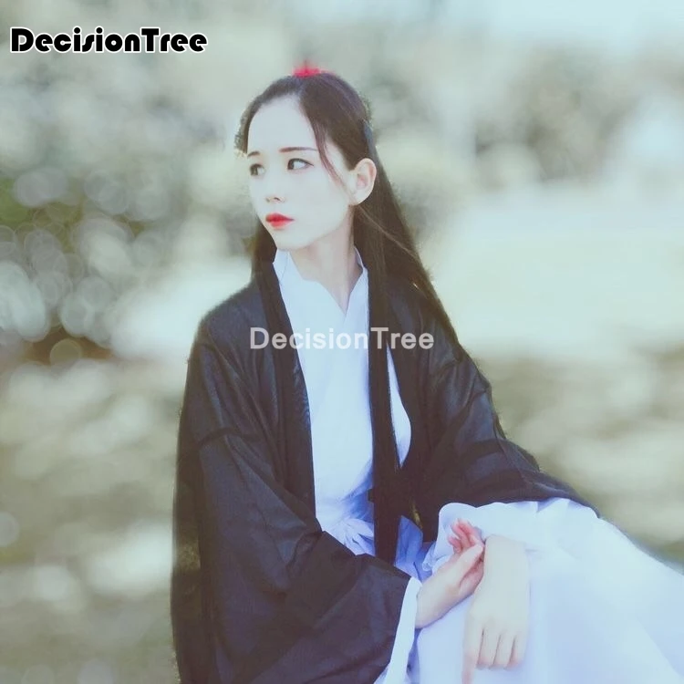 2021 hanfu платье Женская традиционная китайская одежда с большим рукавом твердая