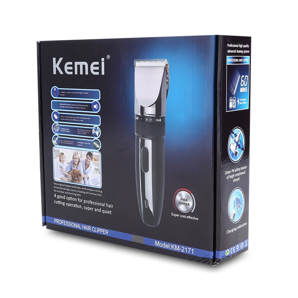 

Kemei-2171 Professional Hair Clipper Adjustable Hair Cutting Machine Rechargeable Hair Trimmer Men Electric Cutter Razor Shaver
