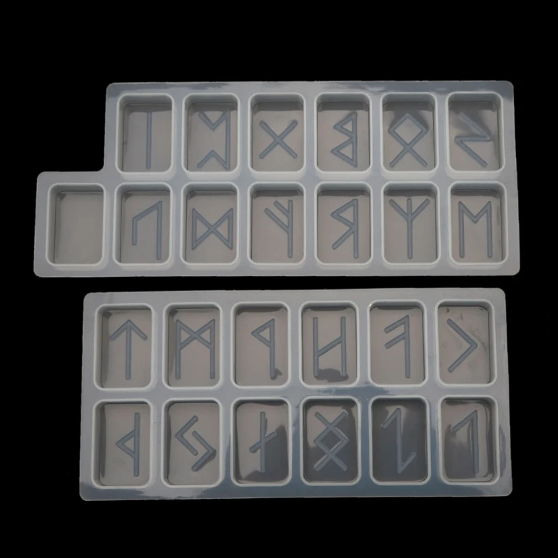 

Rune Stones Wicca Crystals Mold with Engraved Elder Futhark Alphabet Viking Rune Hand Resin Casting Mold Kit Witchcraft