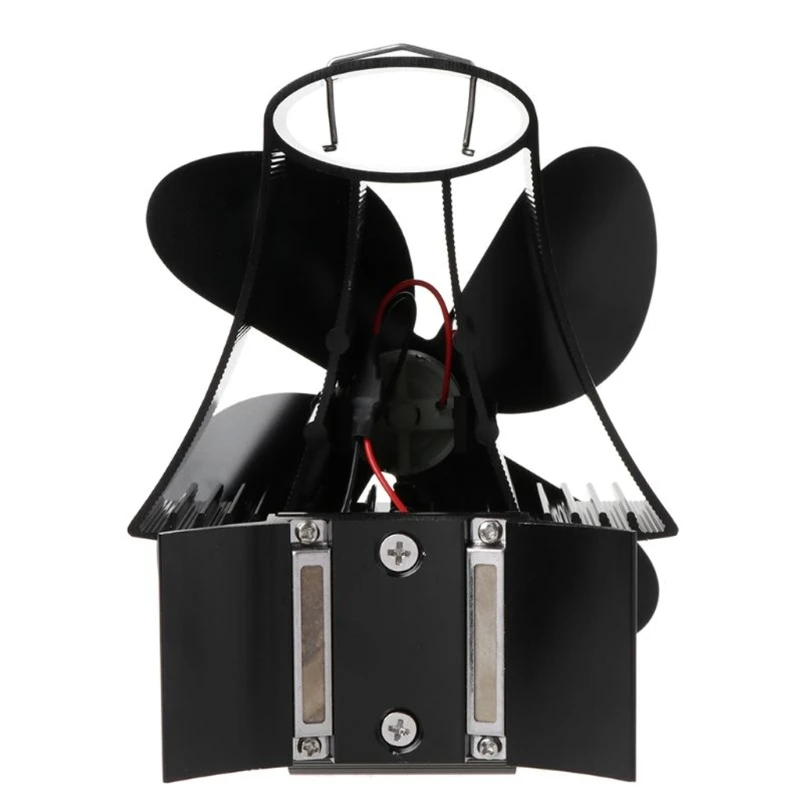 

Wall Mounted Heat Self-Powered Fireplace Stove Fan Quiet With 4 Blades Y4QC