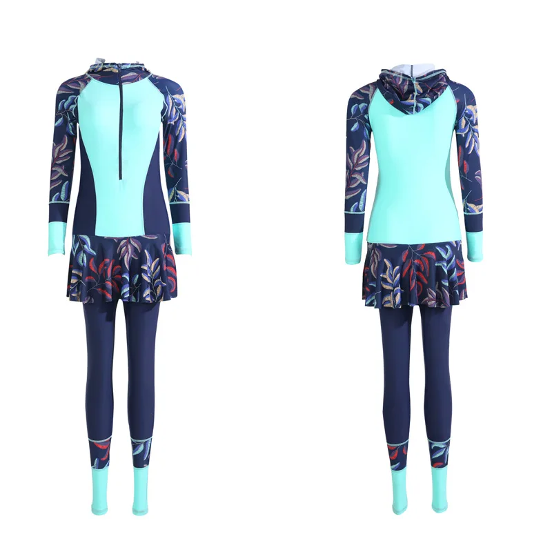 

Muslim One-piece Swimsuit Long Sleeve Trousers Surrounded By Conservative Sports Association Surfing Sunscreen Muslim Burkini