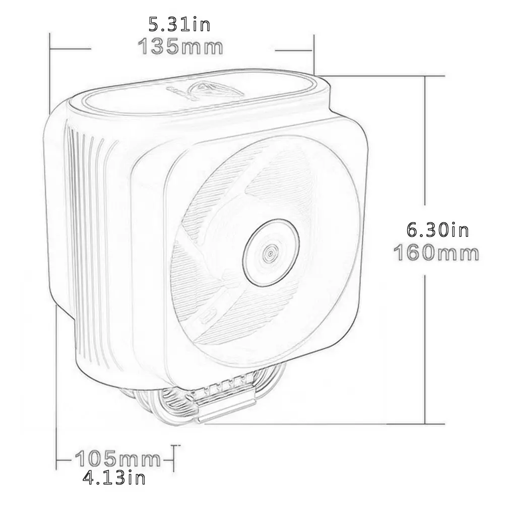 

12cm Silent SRGB Temperature Control Dual Fan Radiator 6 Heat Pipes H. D.T3.0 Technology CPU Radiator