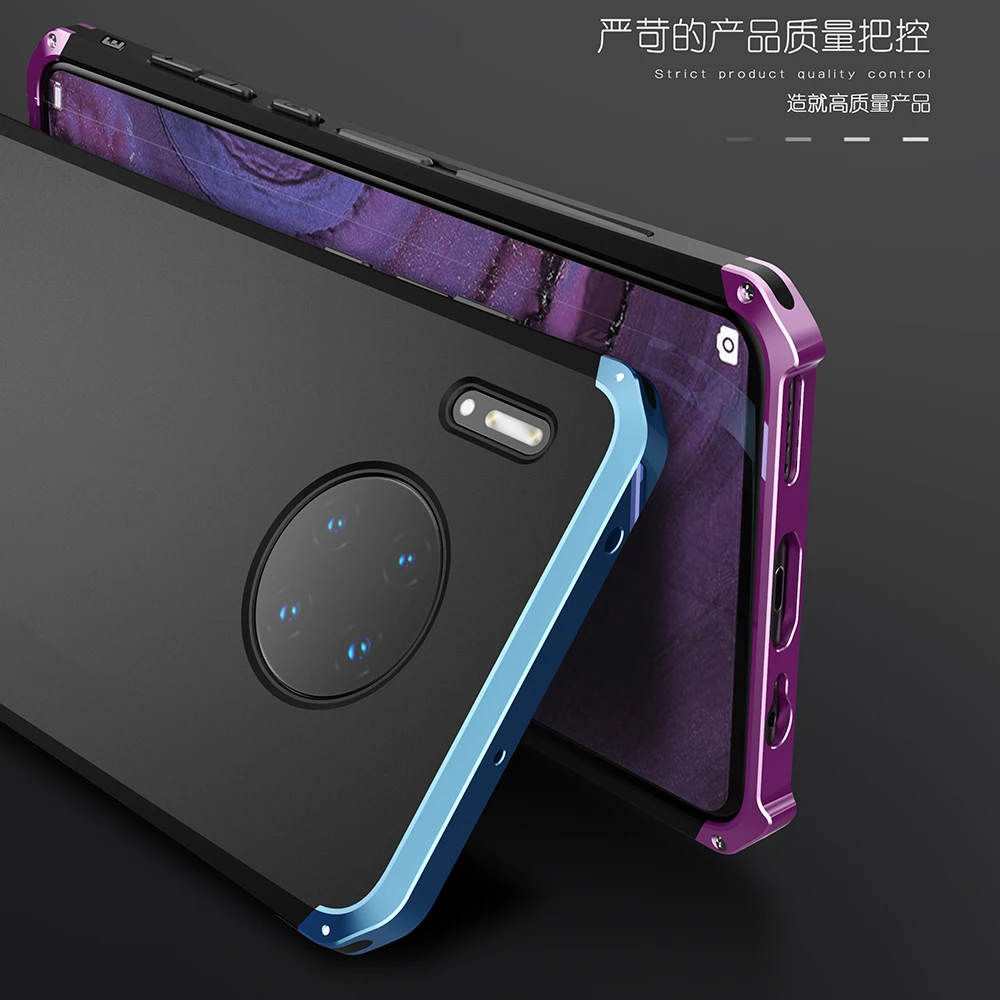 Текстурированный противоударный металлический каркас пластик для huawei P20 P10 Plus алюминиевый сплав p10Plus mate 30 10 Honor V8 V20 бампер с подарком