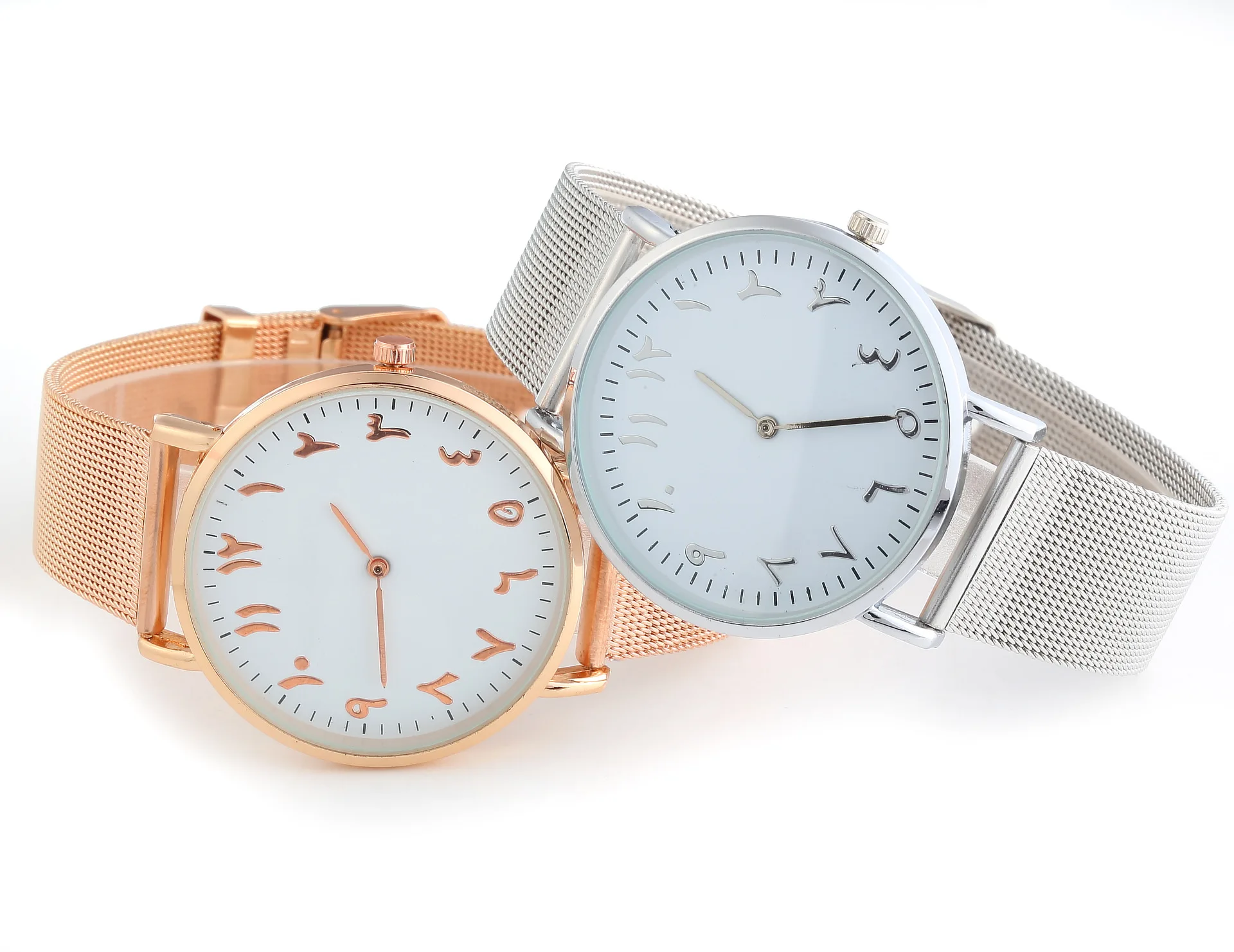 

New Arabic Digital Mesh Strap Watch Men's and Women's Fashion Creative Quartz Watch Couple Watch watches women
