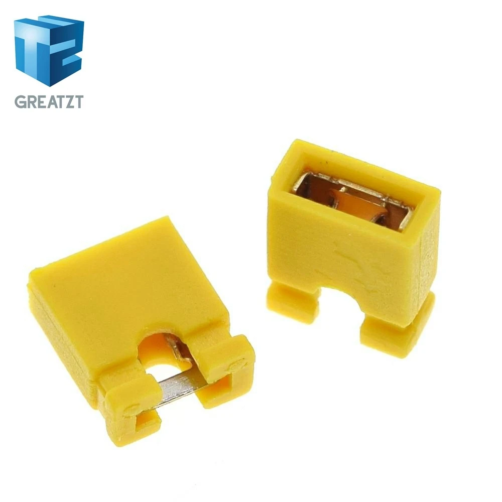 GREATZT, 100 шт., перемычки, Короткие колпачки, коннекторы и провода, 2,54 мм, шунт, черный, желтый, белый, зеленый, красный, синий
