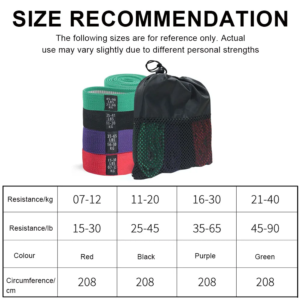 

Resistance Bands for Legs and Butt Exercise Bands Non Slip Booty Bands 4 Levels Workout Bands