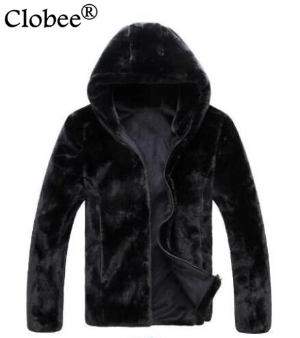 Горячая Распродажа 2019 новое зимнее пальто из искусственного меха Мужская Черная