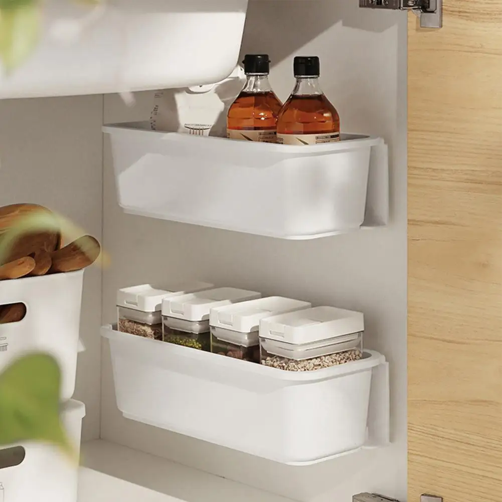 Easy to Install  Practical Sliding Pull-out Base Cabinet Storage PP Storage Drawers Wall-mounted   for Bar