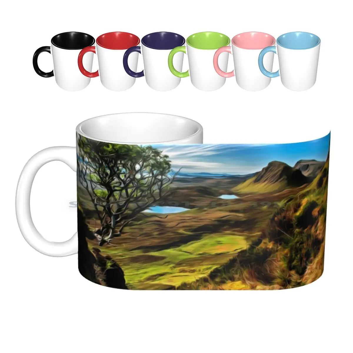 

Quiraing A Landslip , Meall Na Suiramach, острова Скай, Шотландия, керамические кружки, кофейные чашки, Кружка для молока и чая Quiraing Landslip