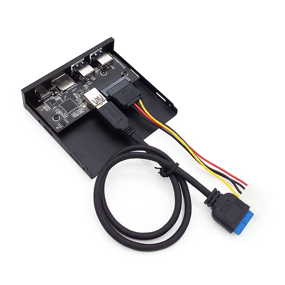 

Front Panel Extension Adapter TF SD Card Reader 5 Ports HUB TYPE-C 2 USB 3.0 for Office Caring Computer Supplies