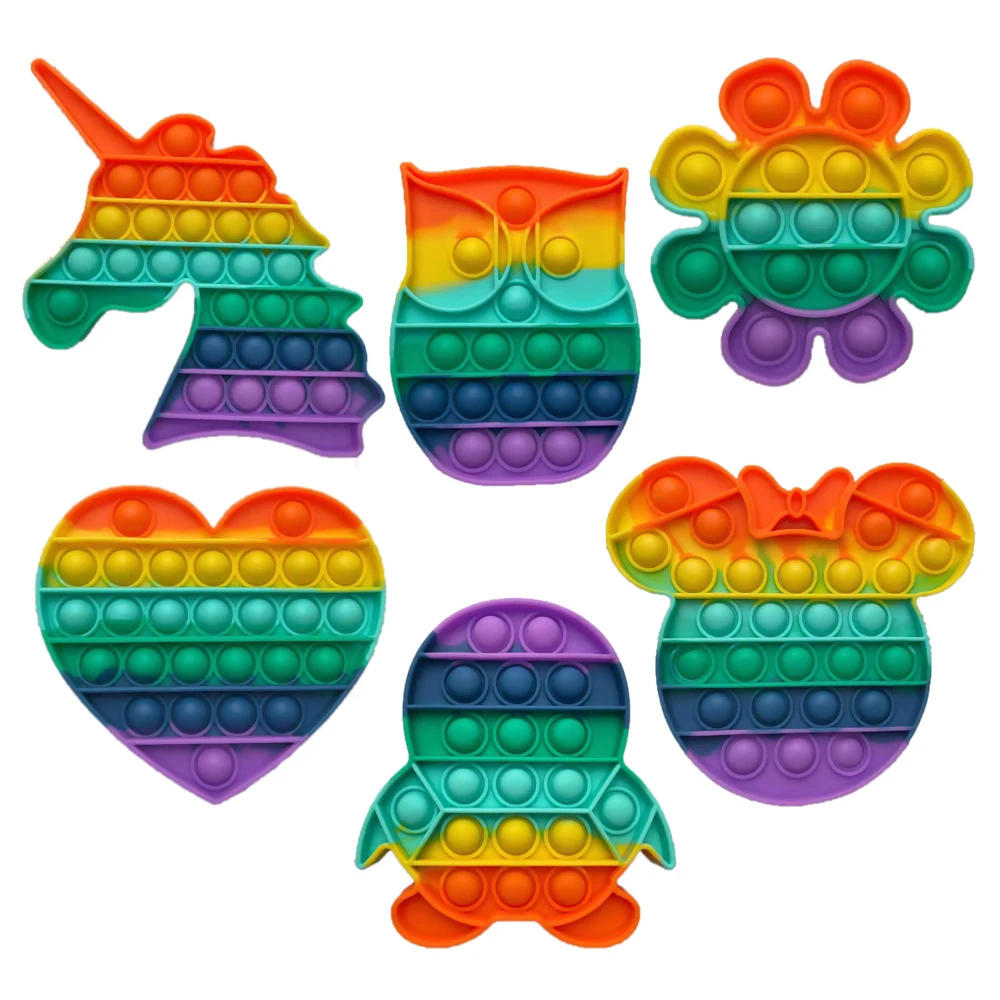 

Fidget Toys Rainbow Color Push Bubble Stress Relief Toys For Adult Children Sensory Toys For Alleviating Special Needs Of Autism