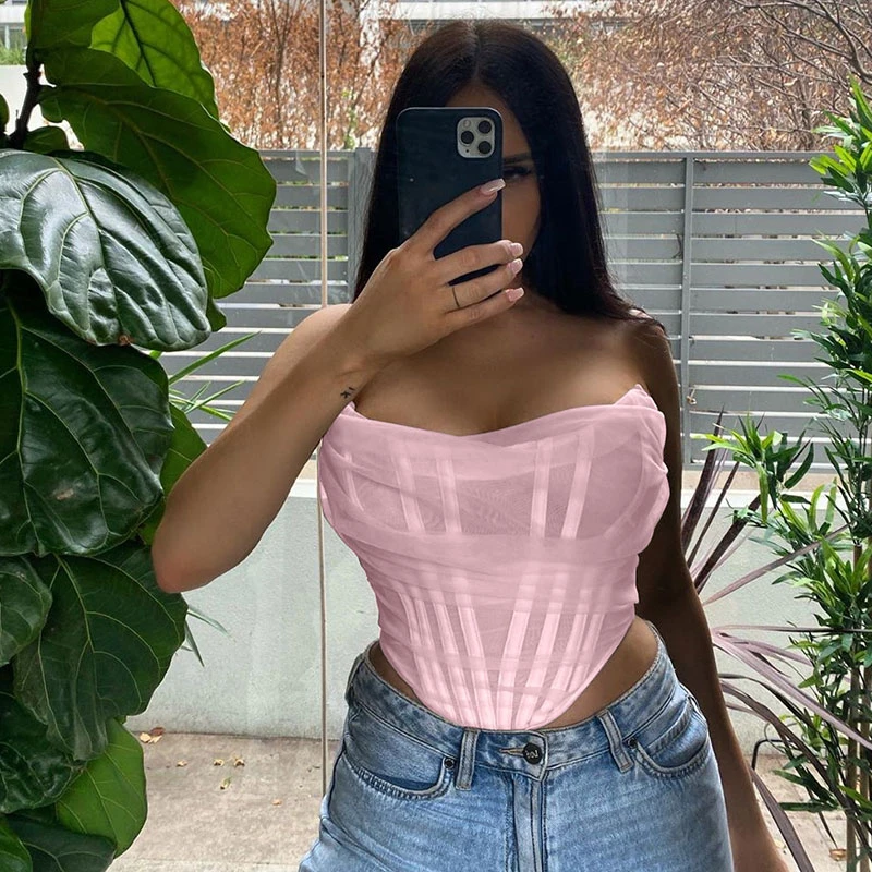 Сексуальный укороченный топ Townlike с белой сеткой в стиле пэчворк Женская Ночная