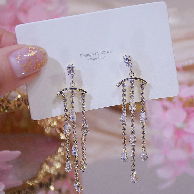 

Vintage Exquisite 14k Real Gold Jewelry Water Droplets Earrings for Women Luxury AAA Zircon Stud S925 Silver Needle INS Hot Gift