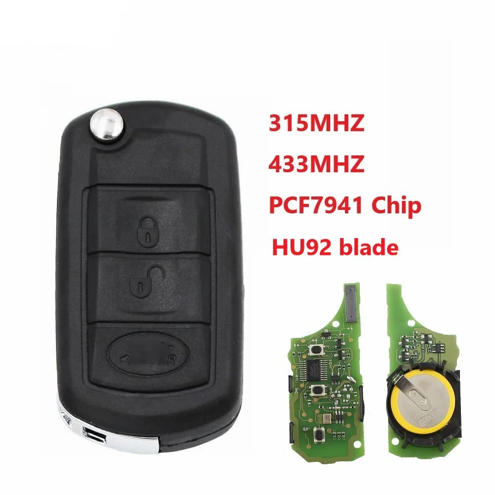 3-кнопочный складной дистанционный ключ для Land Rover Discovery 3 4 полный 433 МГц/315 с чипом