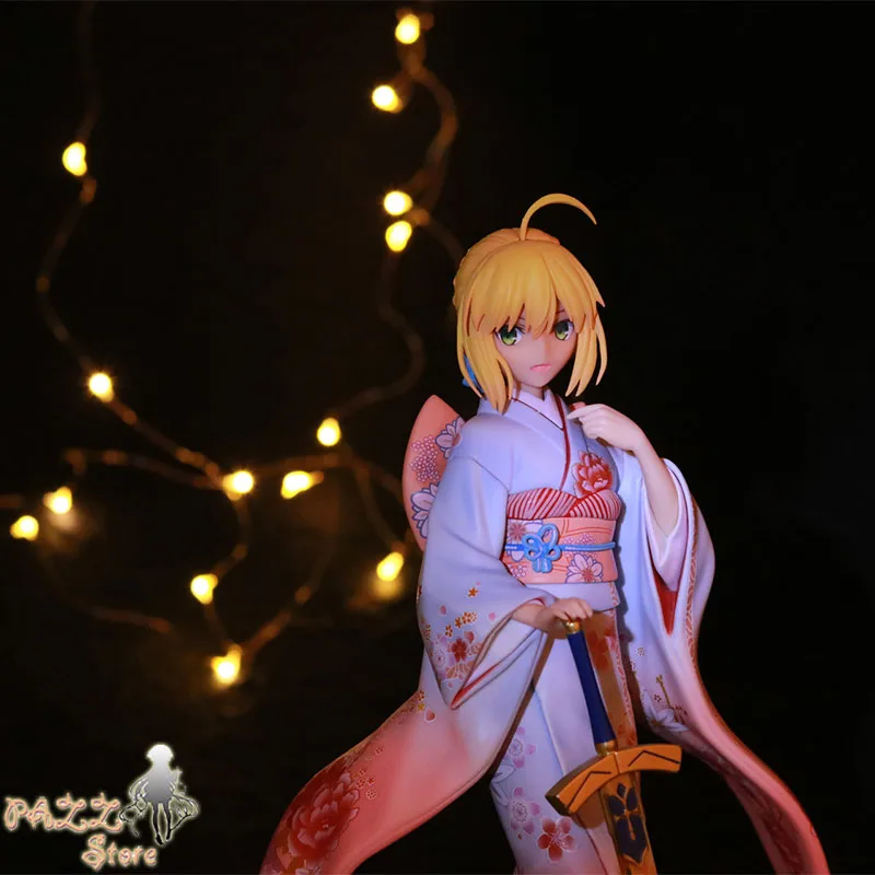 

25 см Судьба Ночь красивая девушка Fate / Stay Night Ubw Temple Fair Saber кимоно Саба ручной работы дом подарок для парня