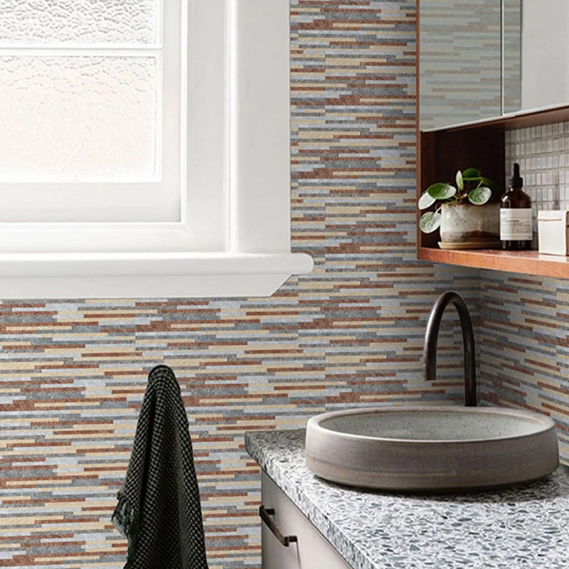 

6pcs Self Adhesive Wall Sticker 3D Printing Brick Plane Stickers PVC Waterproof Matte Wall Sticker Wallpaper For Tile Home Decor