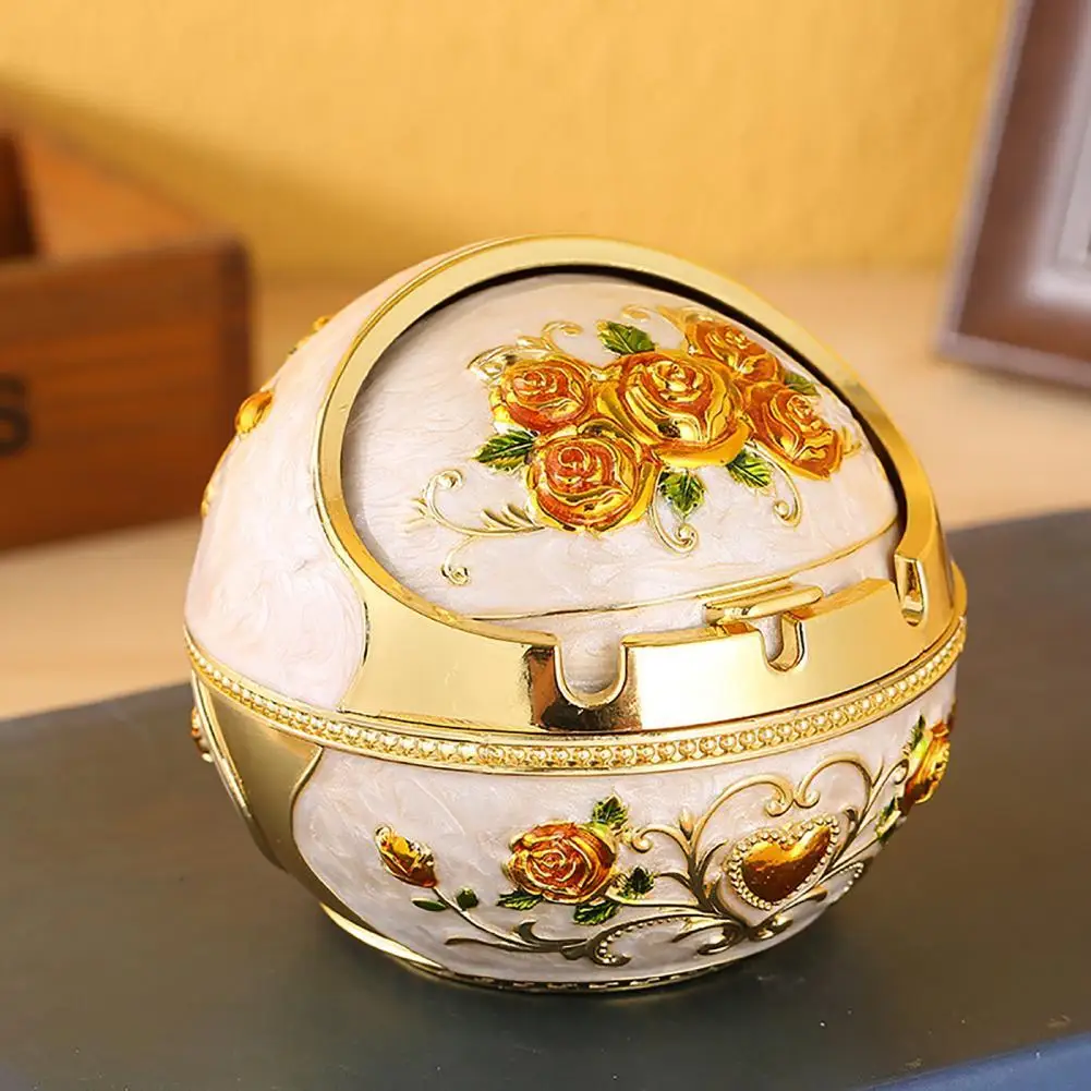 

Пепельница бытовая из цинкового сплава, большая пепельница с крышкой в стиле ретро, для дома и офиса, Декор для дома