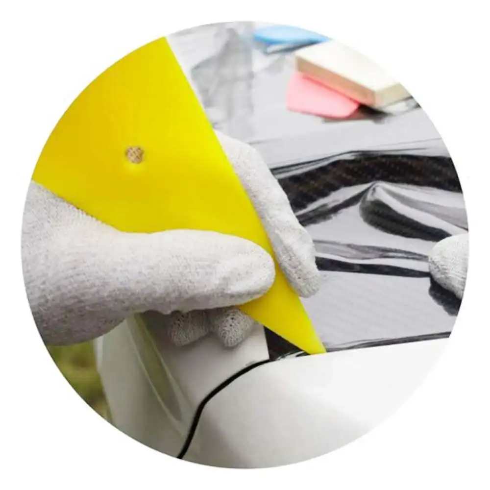

Window Tnit Yellow Triangle Card Corner Squeegee Auto Vinyl Film Wrap Tools