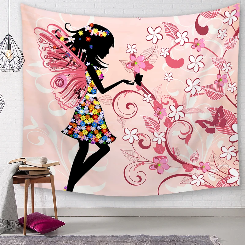 Бабочка девушка шик Мандала в богемном стиле цветочный ковер настенный гобелен