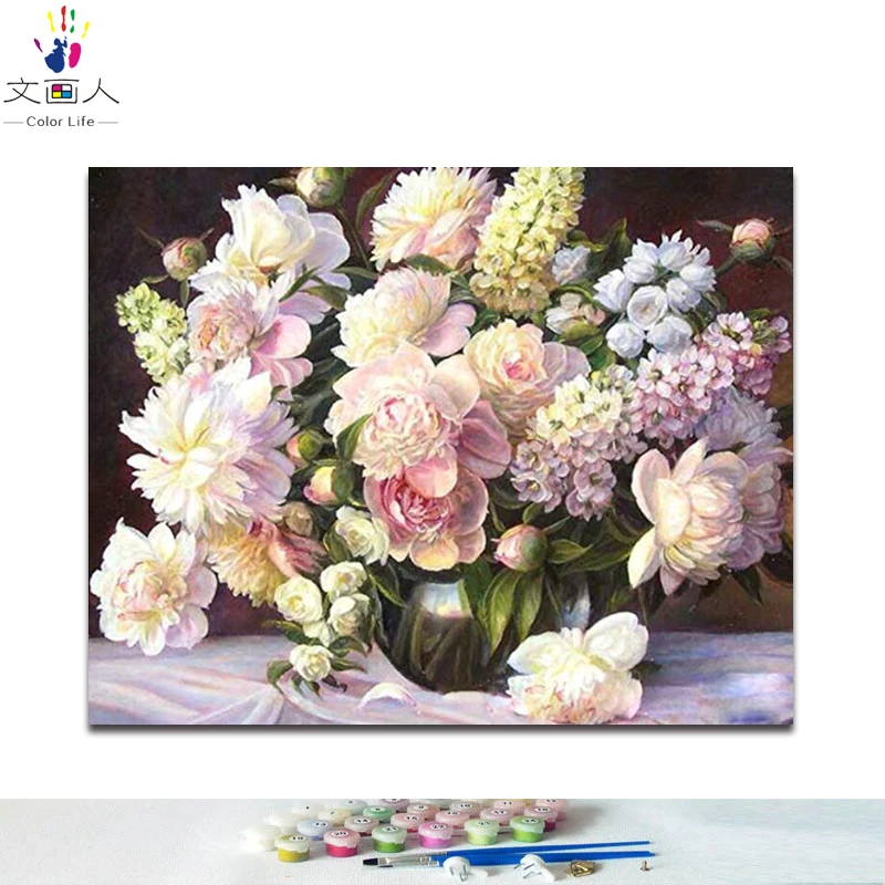 DIY картинки для раскраски по номерам с жардиньерка рисунок рельеф живописи