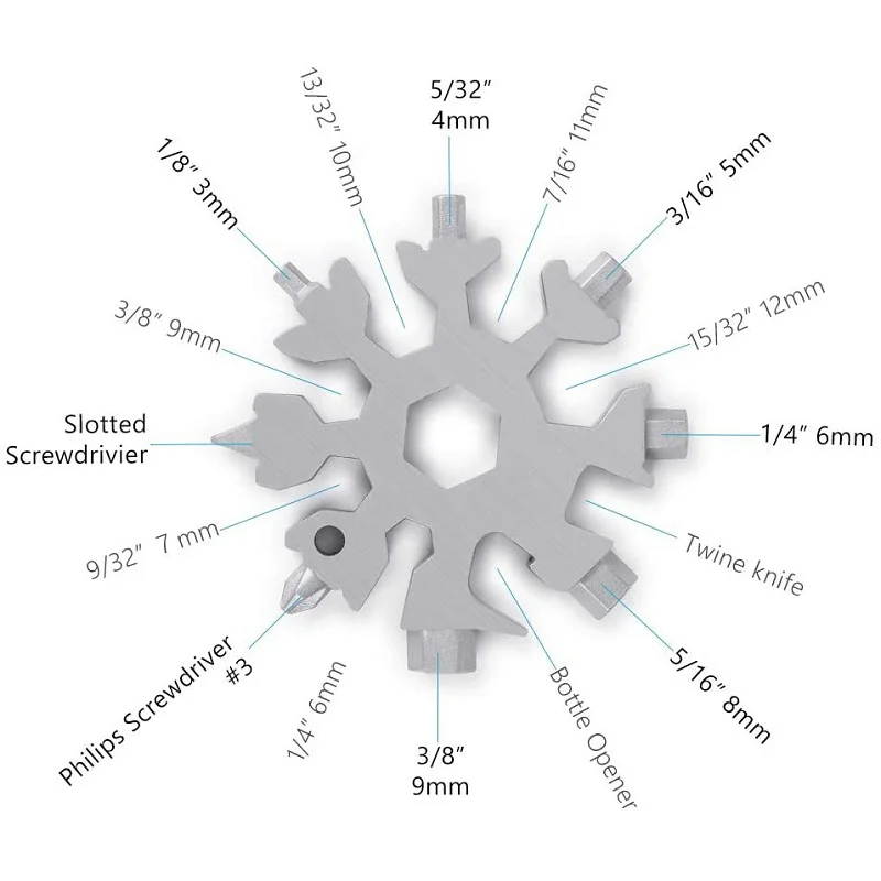 Многофункциональный гаечный ключ в виде снежинки восьмиугольная отвертка