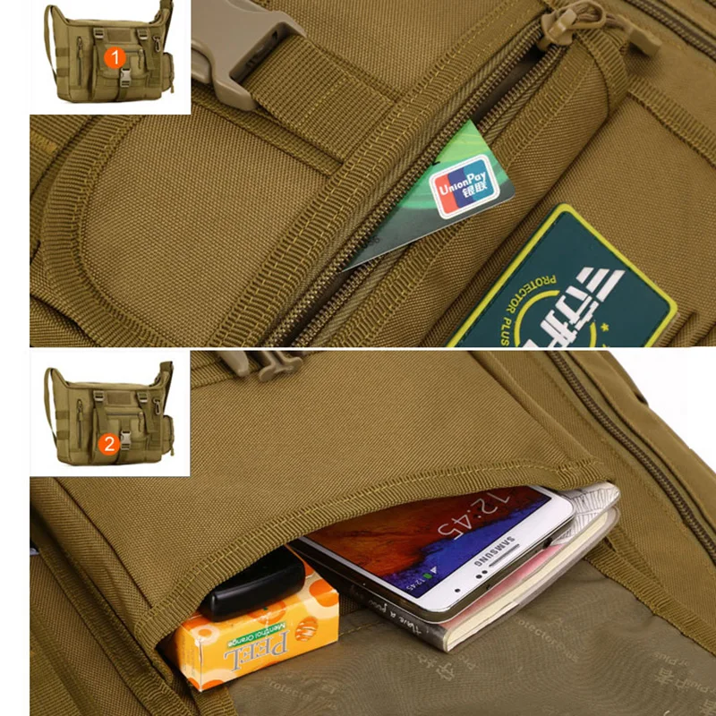 Мужская тактическая сумка на плечо 14 дюймов для ноутбука водонепроницаемая