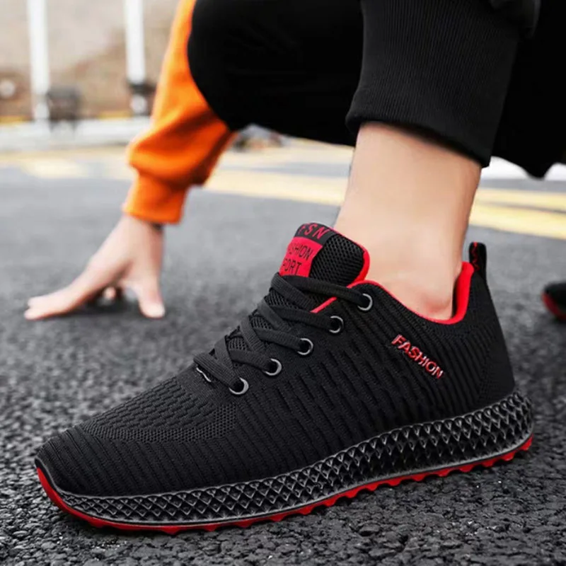

LITTHING Lace Up Breathable Tenis Men Shoes Men Casual Vucanized Shoes Sneakers Men Shoes Flats Mesh Outdoor Walking Foot wear
