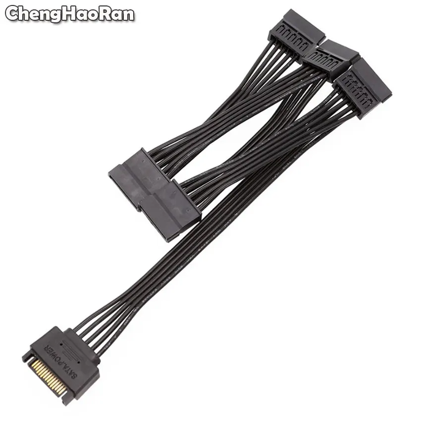 ChengHaoRan 4pin IDE от 1 до 5 SATA 15Pin блок питания сплиттер кабель Шнур для DIY PC Sever 15pin