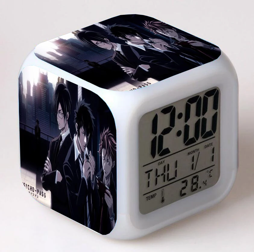 

Anime PSYCHO-PASS LED 7 Color Flash Digital Alarm Clocks Night Light Bedroom Desk Clock Alarm-Clock seven colors