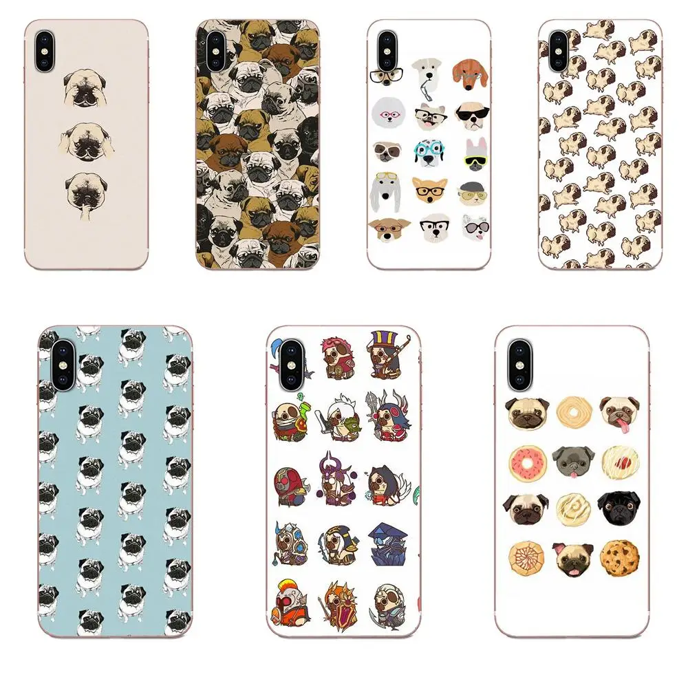 Стильный чехол из ТПУ с милыми животными мопсами для huawei Honor mate Nova Note 20 20s 30 5 5I 5T 7C 8A