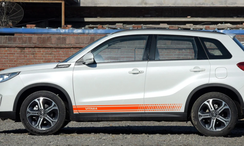 2 шт. для Suzuki Vitara автомобильные длинные боковые наклейки на юбку DIY виниловая пленка авто Спорт Стайлинг наклейки автомобильный тюнинг автомобильные аксессуары