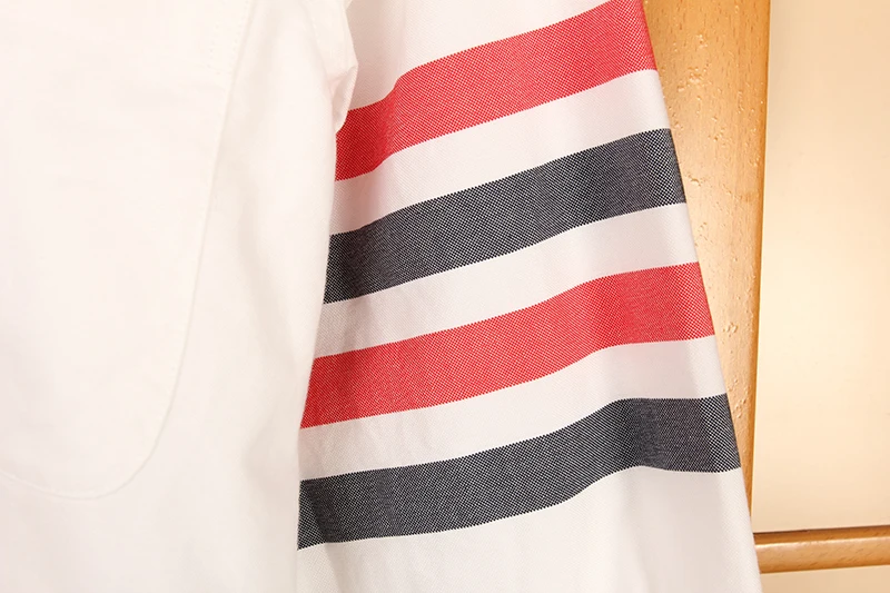 Бренд TB THOM 2020 рубашки с длинным рукавом мужские облегающие полосатые модные