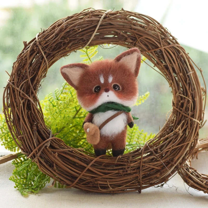 

Non-Finished New Fashion Cute Animals Wool Felt Craft DIY Package Handcraft Kit For Needle Material Pack