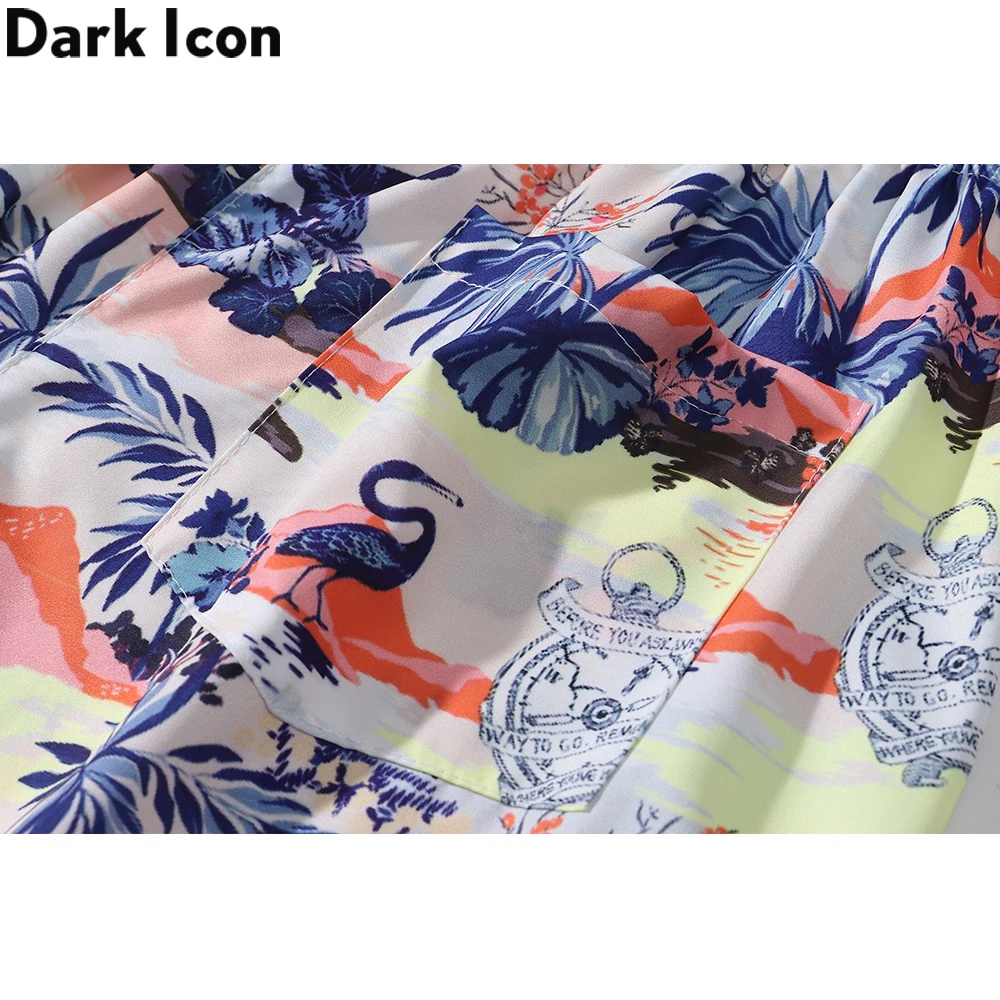 

Dark Icon Full Printed Holiday Beach Shorts Elastic Waist Men's Shorts