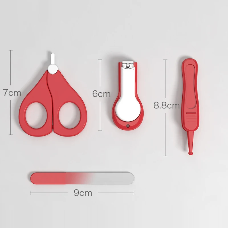 

4 Pcs Baby Healthcare Kits Baby Nail Clipper Set Baby Safety Scissors Newborn Special Child Nail Clipper Baby Care 0-3 Years Old