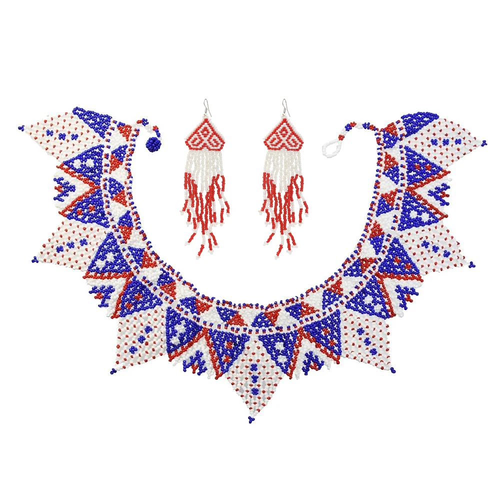 Африканские бусины из смолы Массивный воротник ожерелья и серьги ювелирные