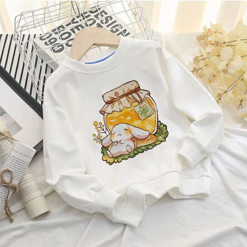 

Newborn Baby Wimter Sweatshirt 100% Cotton Infant Boy Short Sleeve Baby Cartoon Girl Clothes Rabbit Printing Anime Clothing