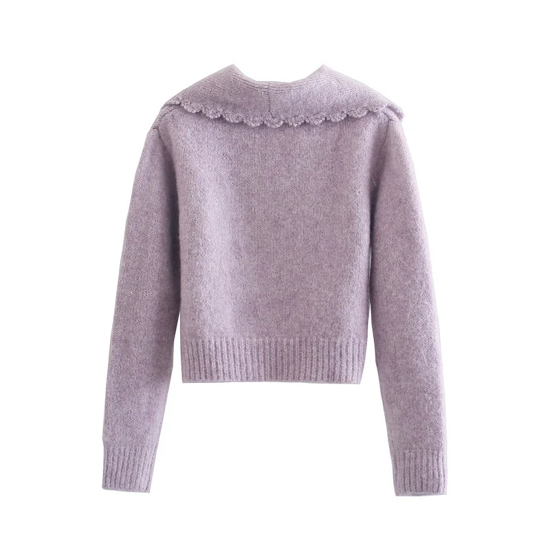 

Qeils Female Warm Button Turn-Down Collar Double Breasted Long-Sleeved Casual Harajuku Fashion Knitted Solid Women Sweaters Tops