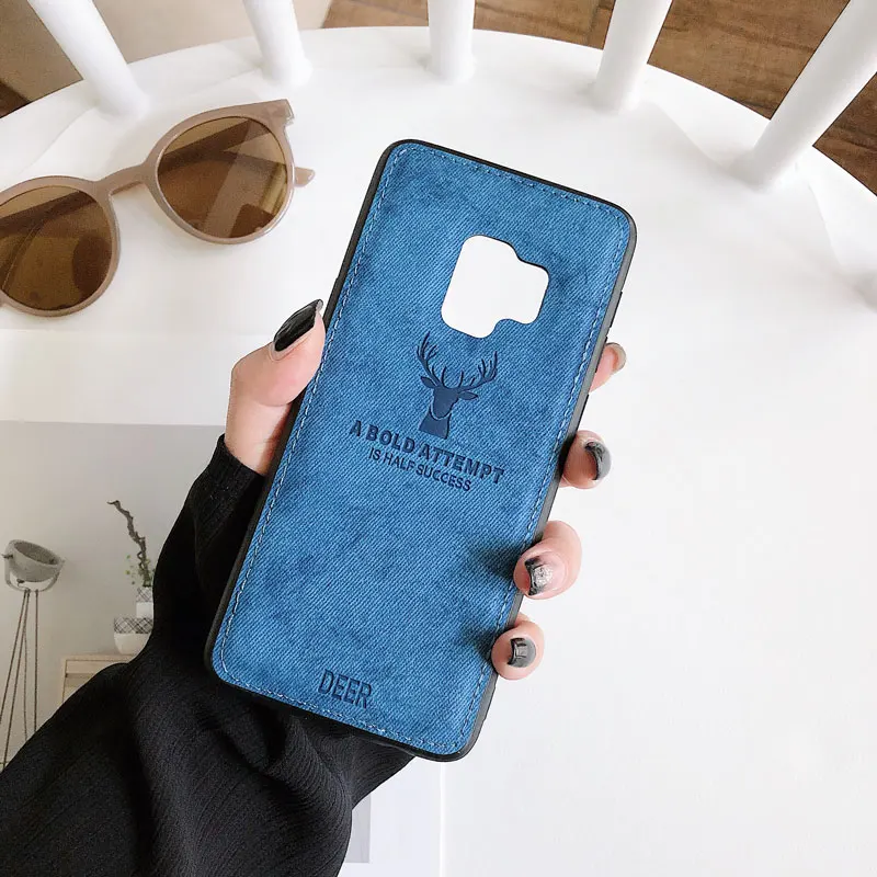 Blue Роскошный ударопрочный тканевый чехол s для samsung S11 M30S A51 A50 A70 A80 A90 M20 ткань текстура для samsung Note10 Мягкий силиконовый чехол - Цвет: Blue
