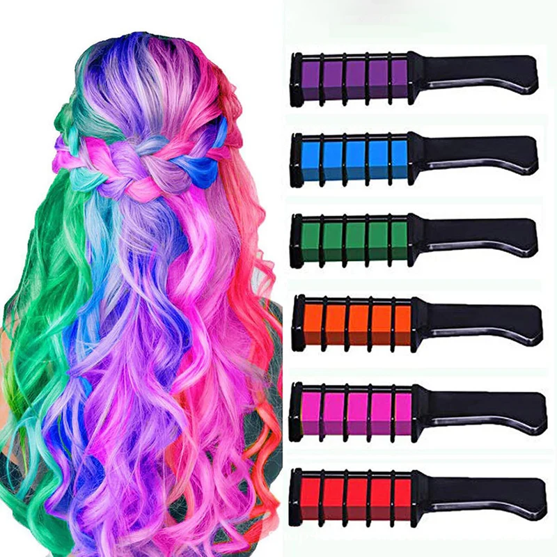 

10PCS Children Colorful Hair Dye Comb Toy Fashion Party Hair Chalk Comb Set Girl Disposable Hair Dyeing Comb Makeup Toys