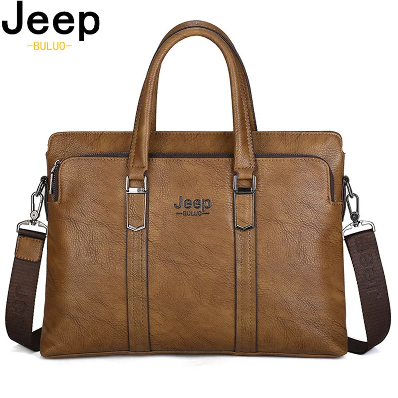 

Мужской портфель для документов JEEP BULUO, черная сумка из искусственной кожи, деловая сумка для ноутбука, все сезоны, 2019
