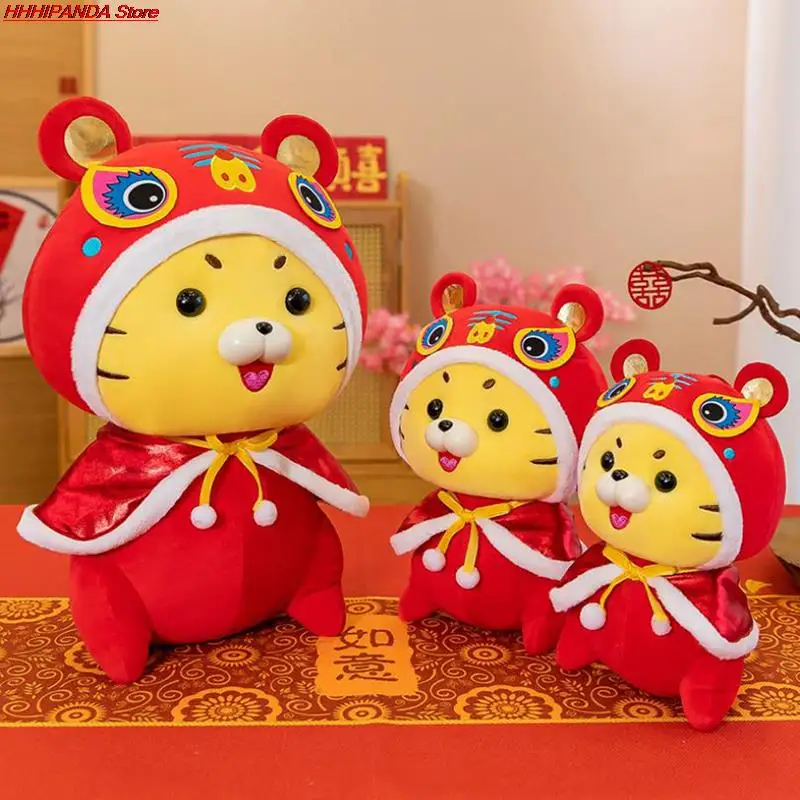 

1 шт. 22 см 26 см 2022 китайский новый год Тигр талисман Зодиак тигр Мягкая кукла игрушка для детей