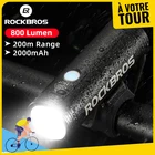 Велосипедный передний фонарь ROCKBROS, водонепроницаемый светодиодный головной светильник для горного велосипеда, зарядка через USB, 2000 лм, мАч