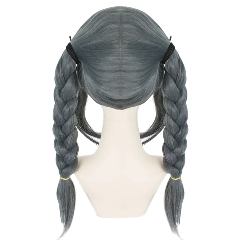 

Danganronpa Peko Pekoyama Women Dark Grey Braids Wig Cosplay Costume Dangan Ronpa Heat Resistant Synthetic Hair Halloween Wigs