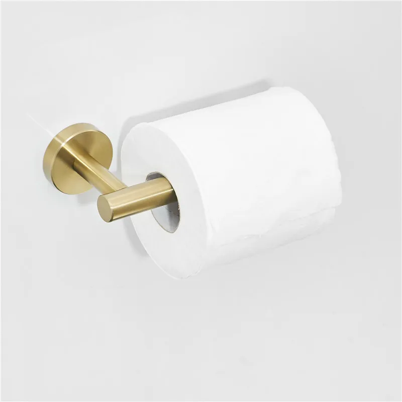Brushed Gold Матовый черный держатель для туалетной бумаги из нержавеющей стали SUS 304, держатель для туалетной бумаги, держатель для туалетной бумаги, держатель для полотенец, аксессуары для ванной комнаты - Цвет: Brushed Gold