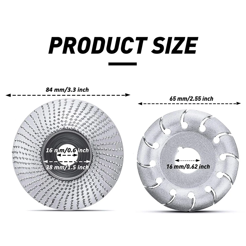 

2 Pieces Angle Grinder Disc Wood Carving Disc Grinding Wheel Carving Abrasive Disc 12 Teeth Wood Polishing Shaping Disc