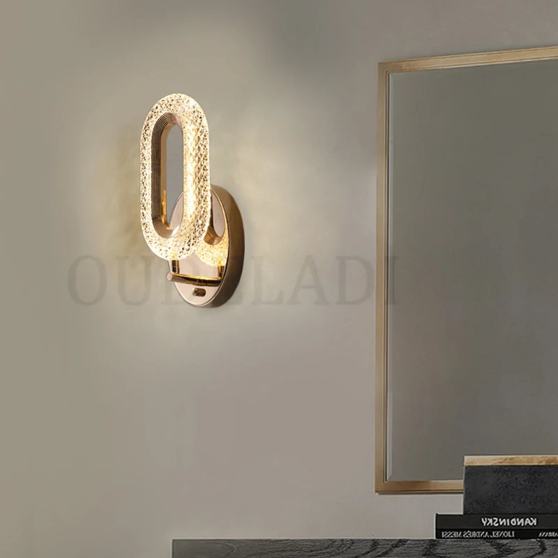 Современная светодиодная настенная лампа дизайнерский светильник с кольцом для