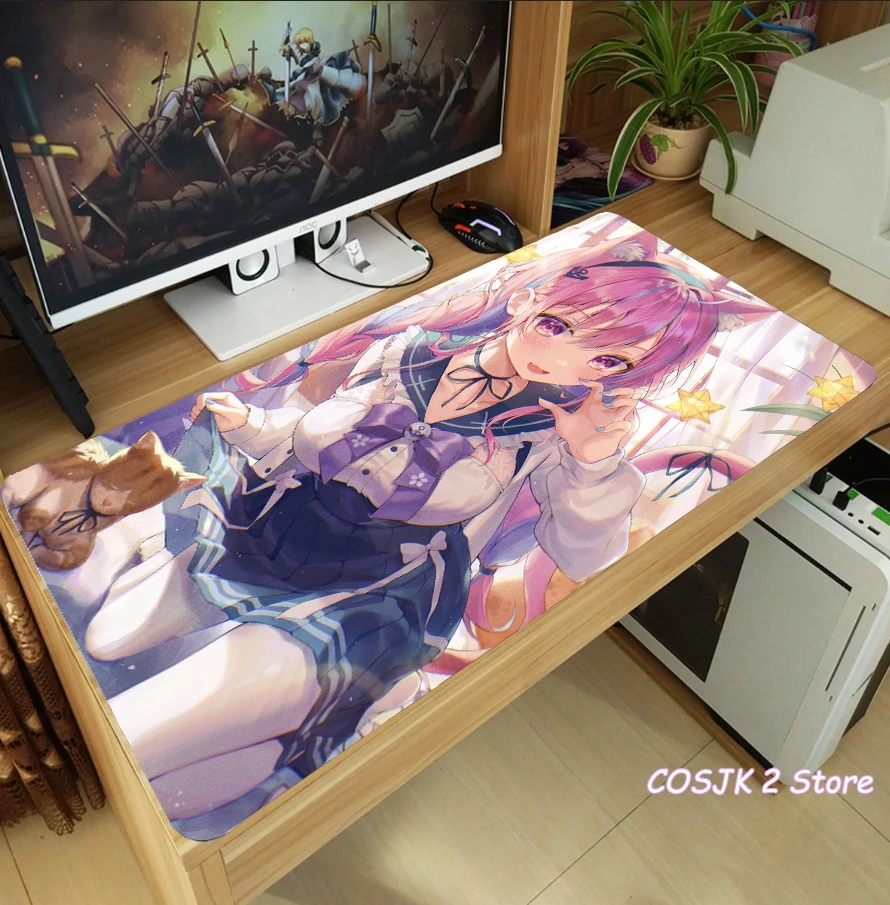 anime hololive vtuber minato aqua murasaki shion mouse pad thicken laptop gaming mice mat table keyboard mat playmat decor gifts free global shipping