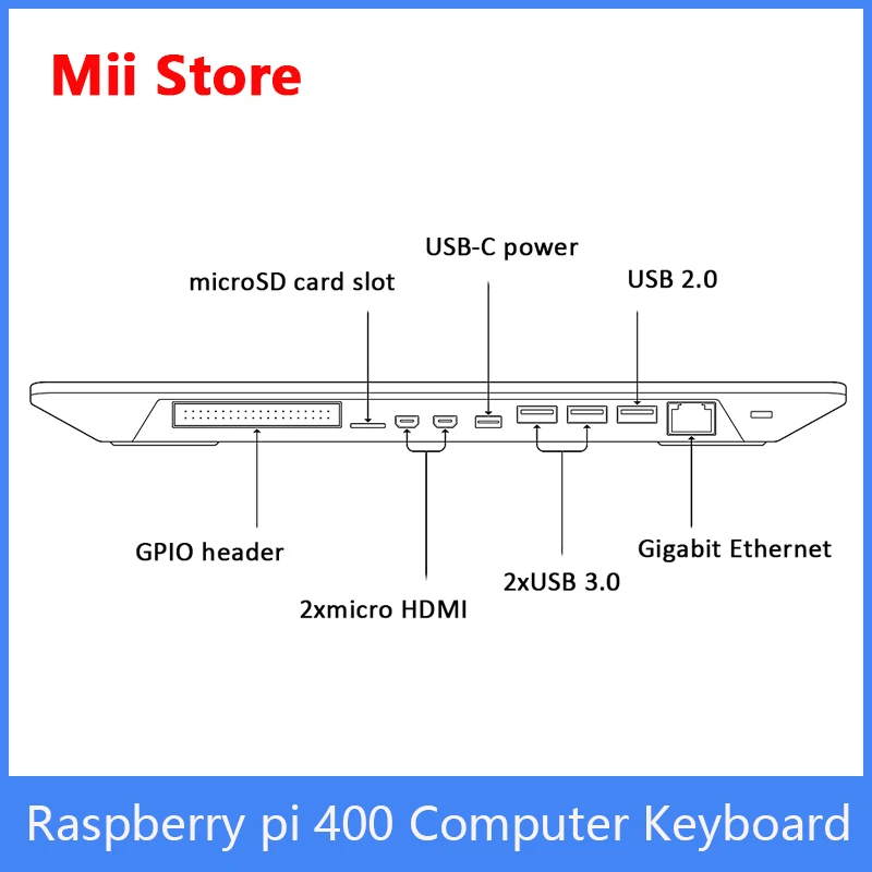 Raspberry pi 400 Комплект клавиатуры для персонального компьютера 4 Гб ОЗУ 1 8 ГБ